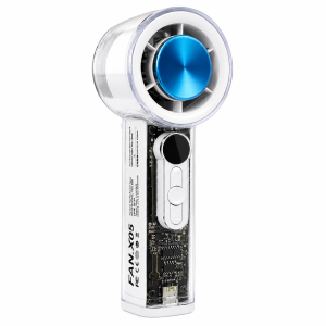 FAN-X05 Portable Rechargeable Mini Fan with LED Display – Transparent White