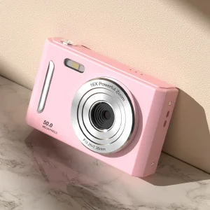 M26 2.4 Inch Screen 50MP Portable Digital Camera 16X Zoom 1080P HD Video Recorder CCD - Pink