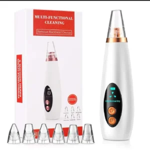 Electric Blackhead Remover Vacuum Pore Cleaner | USB Rechargeable Facial Acne & Blackhead Suction Device with 6 Heads